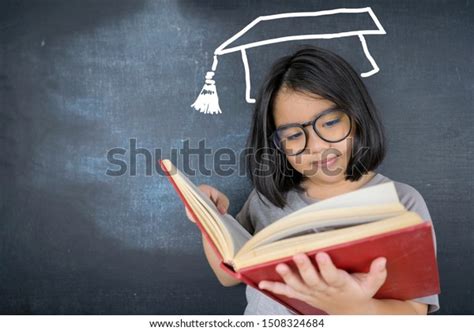 Cute Girl Wearing Glasses Standing Reading Stock Photo 1508324684 | Shutterstock