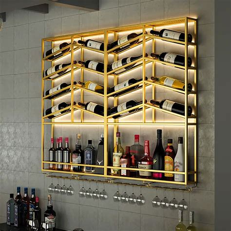 Industrial wall mounted wine rack with glass rack – Artofit