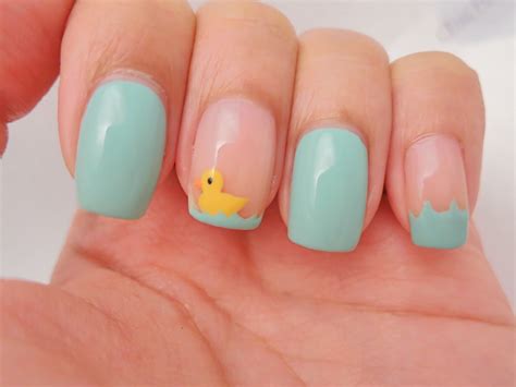 Swimming Yellow Duckling Nail Art - chichicho~