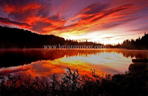 Sunrise mount rainier | Sunrise reflection Lakes Mount Rainier National ...