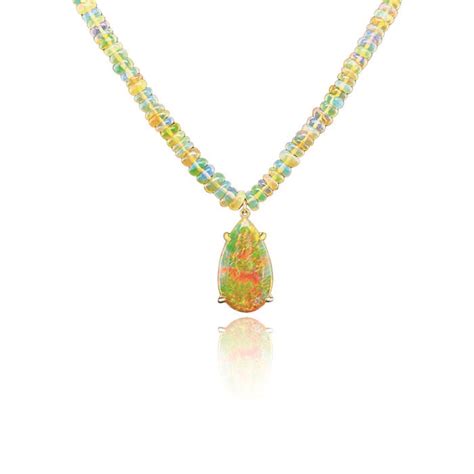 Ethiopian Opal necklace and pendant - J. McVeigh Jewelry