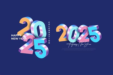 Happy new year 2025 design template. 2025 new year celebration concept ...