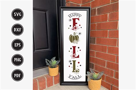 Happy Fall Y'all - Vertical Sign SVG Graphic by CraftlabSVG · Creative ...