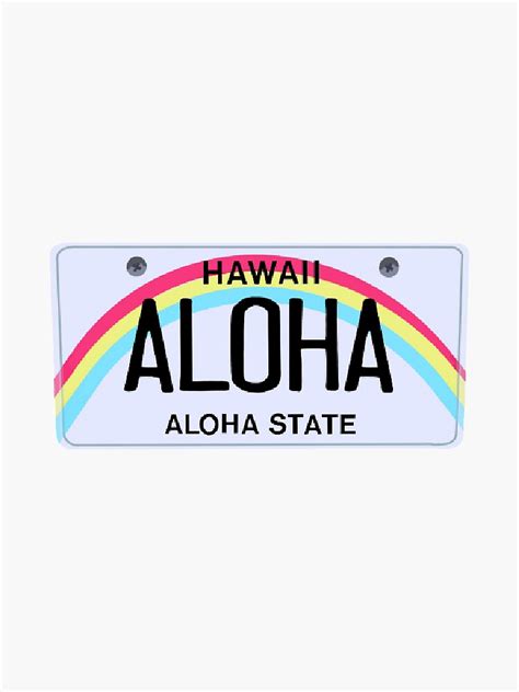 aloha” Hawaii license plate " Sticker for Sale by gabbyrani | Redbubble