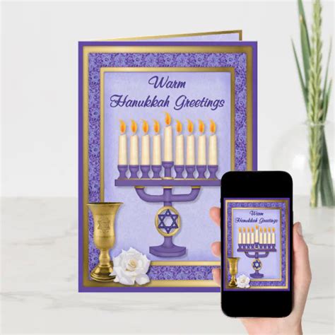 Hanukkah Menorah Blessings Holiday Card | Zazzle