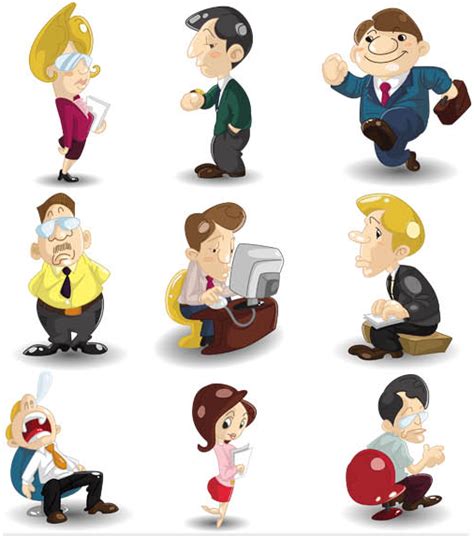 Cartoon Working People vector free download