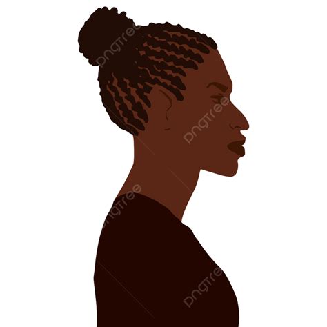 African American Man Side View Portrait With Braids In Bun Hairstyle Vector Art Illustration ...