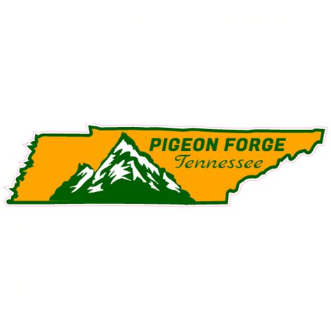Pigeon Forge Tennessee State Shaped Sticker - U.S. Custom Stickers