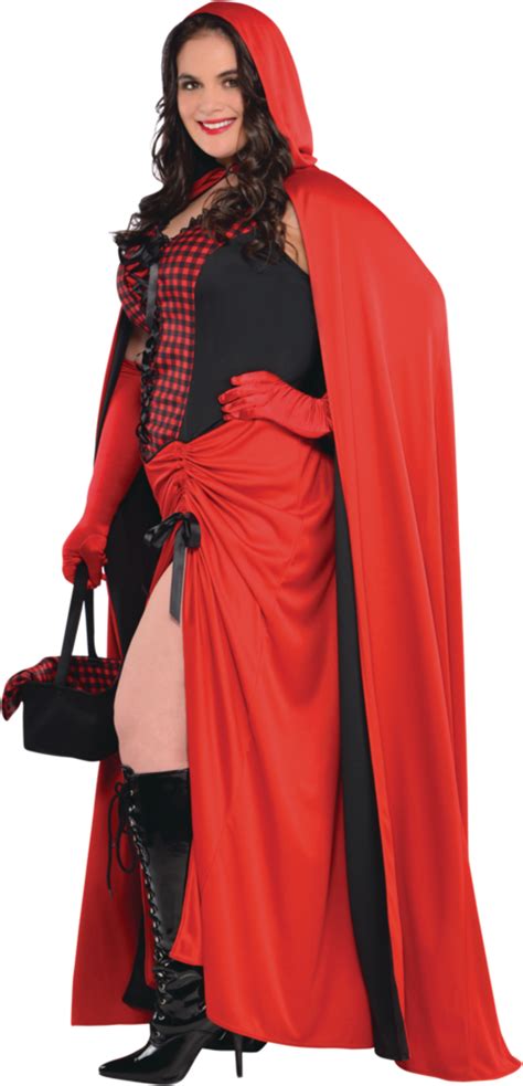 Women's Little Red Riding Hood Black/Red Dress with Cape/Hood/Basket ...