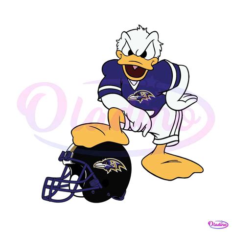 Donald Duck Baltimore Ravens Helmet SVG