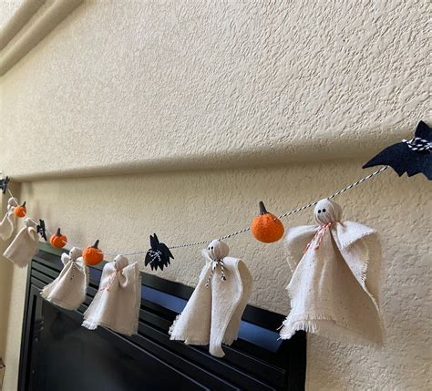 Ghost Garland Halloween, Halloween Decor, Farmhouse Decor, Halloween ...