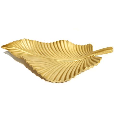 Gold Small Wood Leaf Plate – beuniqueleb