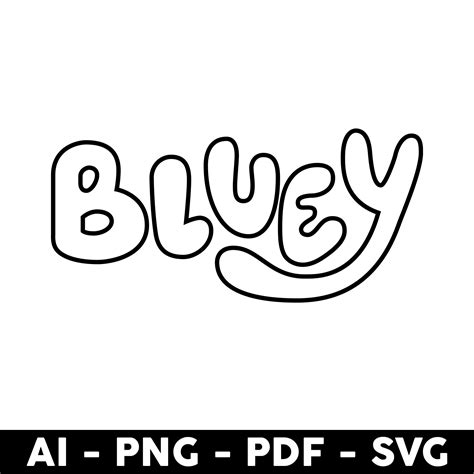 Bluey Logo Outline Svg, Bluey Logo Svg, Bluey Heeler Svg, Bl - Inspire ...