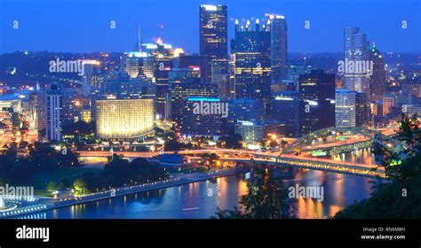 Pittsburgh, Pennsylvania, USA - July 18, 2015: Pittsburgh Skyline at ...