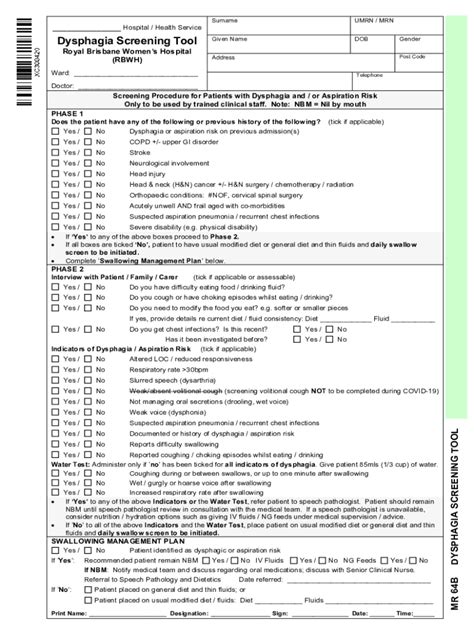 Dysphagia screening tool pdf: Fill out & sign online | DocHub