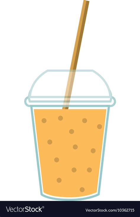 Juice glass drinking straw design Royalty Free Vector Image