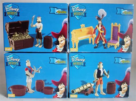 4X VERY RARE 2003 Disney Heroes Pirates Captain Hook Peter Pan Famosa ...