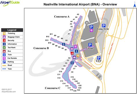 Nashville - Nashville International (BNA) Airport Terminal Map ...