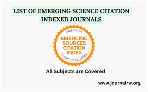 Web of Science ESCI journal list - Research Journals