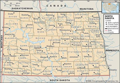 State and County Maps of North Dakota