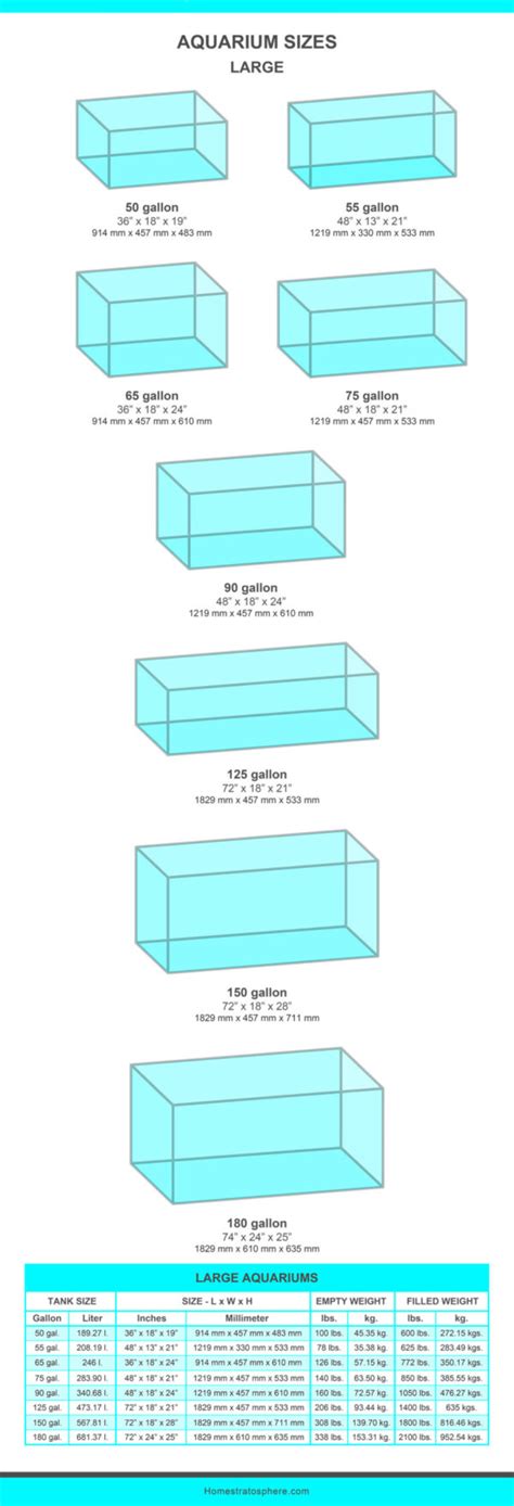 Fish Tank Sizes (Charts & Tables)