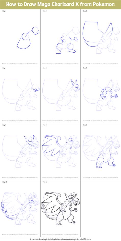 How To Draw Mega Charizard X From Pokemon Printable Step By Step 8960 | The Best Porn Website