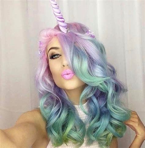 Pin by Kat Staxx on Unicorns Mermaids Rainbows | Dyed hair, Pastel hair, Halloween hair