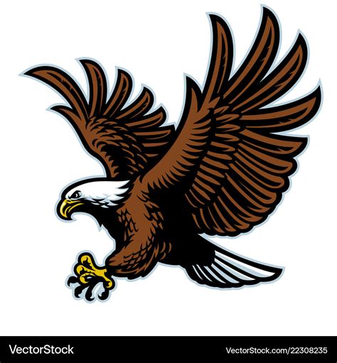 Flying bald eagle mascot Royalty Free Vector Image