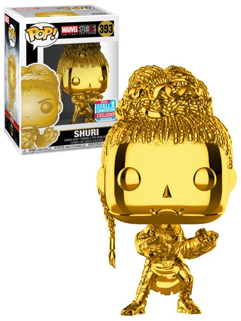 Funko POP Marvel Black Panther Shuri Gold Chrome NYCC 2018 #393 Vinyl ...