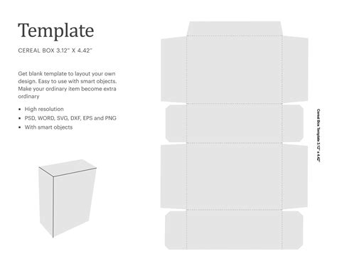 Cereal Box Template Blank Cereal Box Template Snack Box - Etsy UK