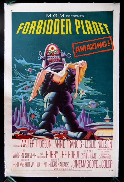 FORBIDDEN PLANET * CineMasterpieces * 1SH ORIGINAL MOVIE POSTER 1956 ROBBY ROBOT | eBay