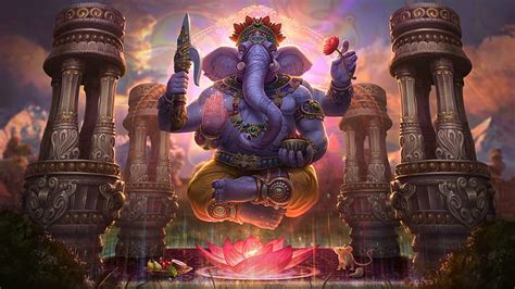 HD wallpaper: Video Game, Smite, Elephant, Ganesha (Smite), God, Lotus | Wallpaper Flare