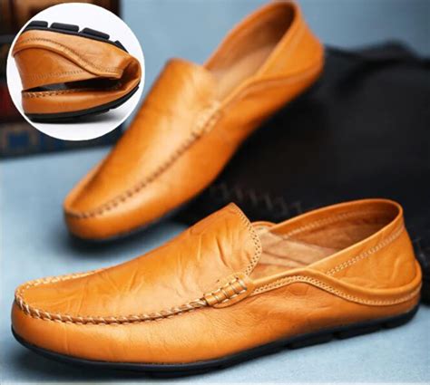 Nice Pop Real Leather Soft Loafers Casual Shoes For Men Slip On Puls Cotton Boat Driving Fashion ...