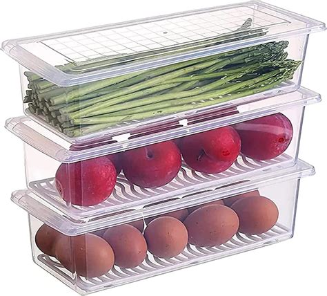 REZDAX Food Storage Container, Fridge Organizer Case with Removable ...