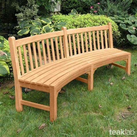 Buy Teak Wood Outdoor Armless Curved Bench Online | TeakLab
