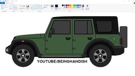 How to draw Mahindra Thar Roxx in a computer using Ms Paint. #tharroxx ...