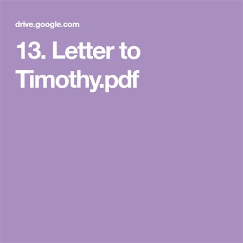 13. Letter to Timothy.pdf | Lettering, Bible class, Children's ministry