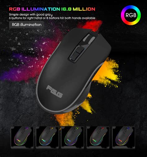 Left And Right Hand Exchange Rgb Gaming Mouse With Oem/odm Servicee ...