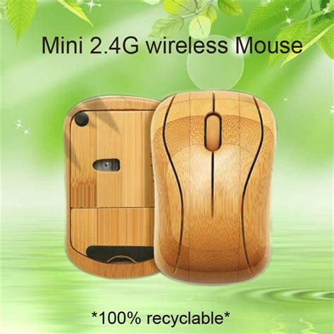 Original Bamboo 2.4G Wireless Mouse,Natural Handmade Optical wooden Wireless Mouse With USB ...