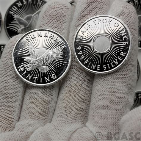 Buy 1/2 oz Silver Rounds Sunshine Minting .999 Fine Silver Bullion ...