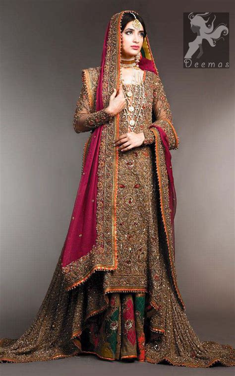 Dark Brown Back Train Maxi – Colorful Lehenga Work – Mehndi Wear – Latest Party Dresses – Bridal ...