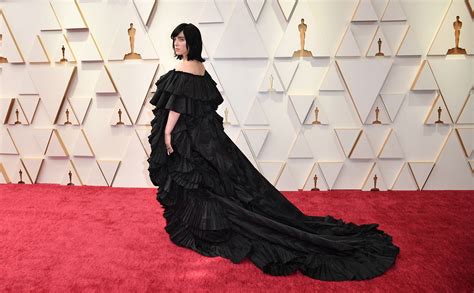 Billie Eilish rocks black ruffles on Oscars 2022 red carpet