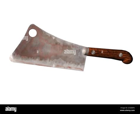 Bloody butcher knife Stock Photo - Alamy