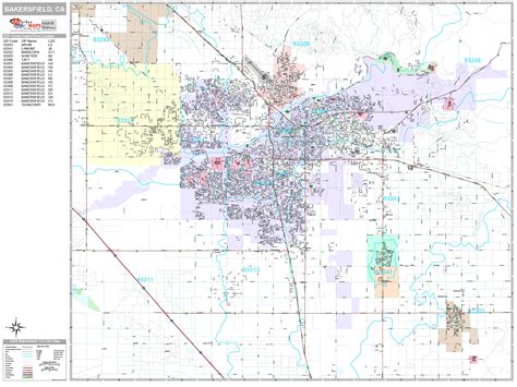 Bakersfield California Wall Map (Premium Style) by MarketMAPS - MapSales