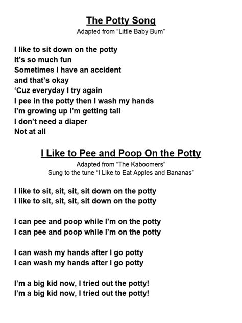 Potty Songs | PDF