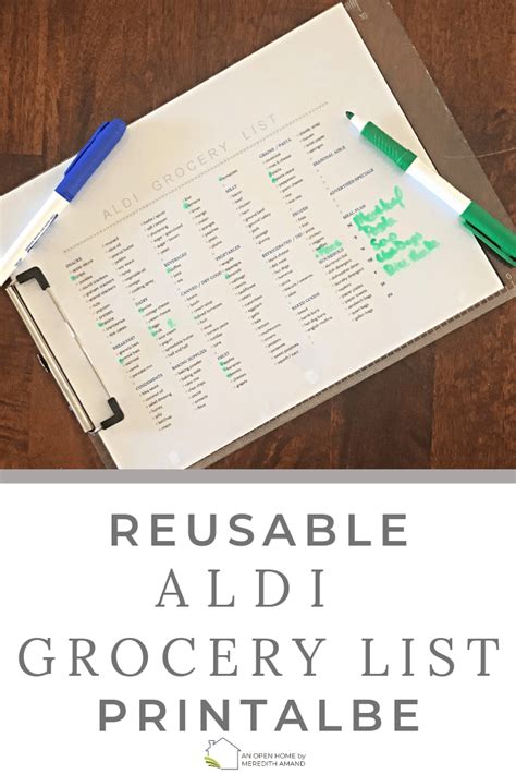 My reusable Aldi grocery list printable - Save tons of time and money ...