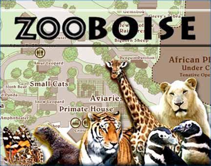 a zoo map with animals on it and the words zoo boise written in large ...