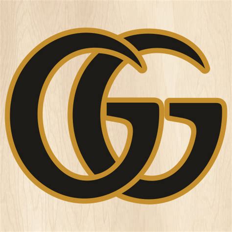 Gucci GG Logo SVG | Gucci Gold Outline PNG