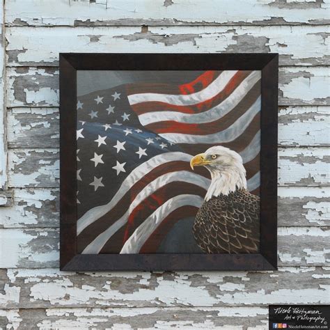 Undivided Eagle art Flag Patriotic USA painting America Gift for ...