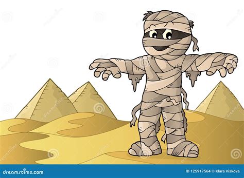 Mummy theme image 2 stock vector. Illustration of pyramids - 125917564